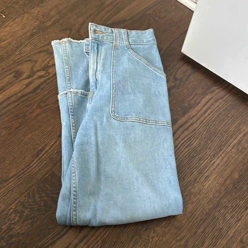 10 Derek lam Crosby wide leg fringe denim size 26
